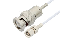 PE3W08672LF - BNC Male to SMC Plug Cable Using RG196 Coax , LF Solder