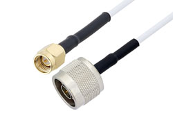 PE3W08718/HS - N Male to SMA Male Cable Using RG188 Coax with HeatShrink