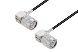 PE3W08880 - TNC Male Right Angle to TNC Male Right Angle Low Loss Cable Using LMR-100 Coax