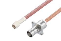 PE3W08986 - BNC Female 4 Hole Flange to SMA Male Cable Using RG142 Coax