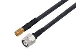 PE3W08990/HS - TNC Male to SMA Male Low Loss Cable Using LMR-240-DB Coax with HeatShrink