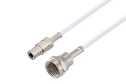 PE3W09529 - 75 Ohm Mini SMB Plug to 75 Ohm F Male Cable Using 75 Ohm RG187A/U Coax