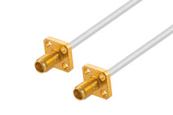 PE3W09574 - SSMA Female 4 Hole Flange to SSMA Female 4 Hole Flange Cable Using Tinned RG405 Coax
