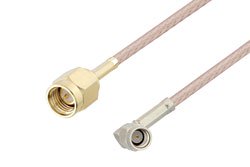 PE3W09646 - SMA Male to SSMA Male Right Angle Cable Using RG316 Coax