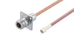 PE3W09828 - N Female 4 Hole Flange to SMA Male Cable Using RG142 Coax