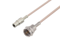 PE3W09851 - 75 Ohm F Male to 75 Ohm Mini SMB Plug Cable Using 75 Ohm RG179 Coax