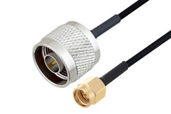 PE3W09855 - SMA Male to N Male Cable Using PE-SR405FLJ Coax