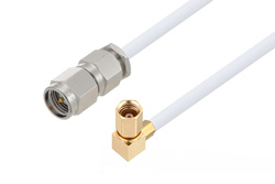 PE3W09943 - SMA Male to SSMC Plug Right Angle Cable Using RG188-DS Coax
