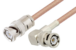 PE3W09981 - BNC Male to BNC Male Right Angle Low Loss Cable Using PE-P195 Coax