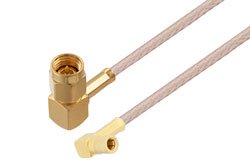 PE3W10455 - SSMB Plug Right Angle to SMA Male Right Angle Cable Using RG316 Coax