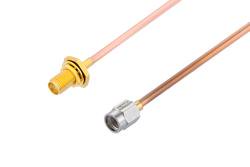 PE3W10599 - SSMA Male to SMA Female Bulkhead Cable Using RG405 Coax