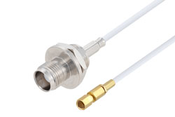 PE3W10614LF - TNC Female Bulkhead to SSMC Plug Cable Using RG188 Coax , LF Solder