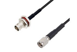 PE3W10668 - BNC Female Bulkhead to SMA Male Low Loss Cable Using LMR-100 Coax