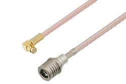 PE3W10936 - Push-On SMP Female Right Angle to QMA Male Cable Using RG316 Coax