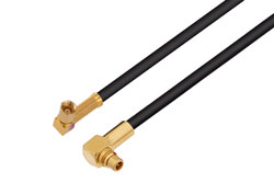 PE3W10943 - MMCX Plug Right Angle to SSMC Plug Right Angle Low Loss Cable Using LMR-100 Coax