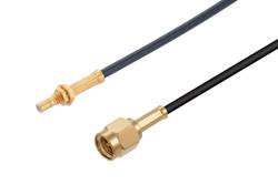 PE3W11144 - SSMB Jack Bulkhead to SMA Male Low Loss Cable Using LMR-100 Coax