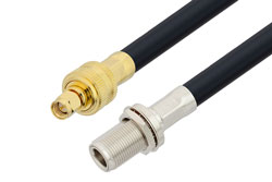 PE3W11301 - SMA Male to N Female Bulkhead Low Loss Cable Using LMR-400-DB Coax