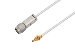 PE3W11596 - 3.5mm Male to 1.85mm Female Bulkhead Cable Using Tinned RG405 Coax