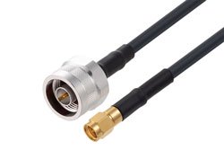 PE3W12053 - Fire Rated N Male to SMA Male Low Loss Cable Using LMR-200-FR Coax