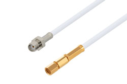 PE3W12485 - SMA Female to SSMC Plug Cable Using RG188-DS Coax