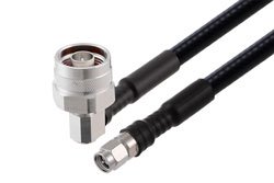 PE3W12636 - SMA Male to N Male Right Angle Low PIM Cable Using 1/4 inch Superflexible Coax