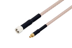 PE3W12639/HS - SMC Plug to MMCX Plug Cable Using RG316 Coax with HeatShrink