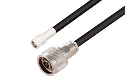 PE3W12951LF - 75 Ohm SMB Plug to 75 Ohm N Male Cable Using 75 Ohm RG59 Coax , LF Solder