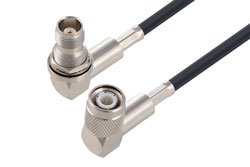 PE3W13022 - Fire Rated TNC Male Right Angle to TNC Female Right Angle Bulkhead Low Loss Cable Using LMR-200-FR Coax
