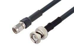 PE3W13955/HS - SMA Male to BNC Male Cable Using LMR-195-UF Coax with HeatShrink