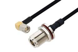 PE3W14151 - N Female Bulkhead to SMA Male Right Angle Cable Using PE-SR402FLJ Coax