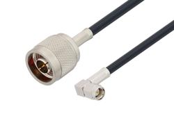 PE3W14328 - N Male to SMA Male Right Angle Low Loss Cable Using LMR-195-UF Coax