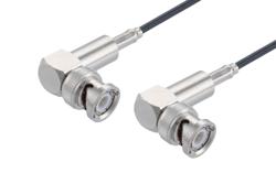 PE3W14562 - BNC Male Right Angle to BNC Male Right Angle Low Loss Cable Using LMR-100A-UF Coax