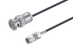 PE3W14616 - Fire Rated BNC Male to SMA Male Low Loss Cable Using LMR-100-FR Coax