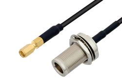 PE3W14709/HS - Fire Rated SSMC Plug to N Female Bulkhead Low Loss Cable Using LMR-100-FR Coax with HeatShrink