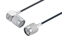 PE3W15769 - Fire Rated TNC Male Right Angle to TNC Male Low Loss Cable Using LMR-100-FR Coax