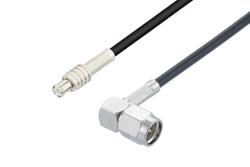 PE3W15837 - Fire Rated MCX Plug to SMA Male Right Angle Low Loss Cable Using LMR-100-FR Coax