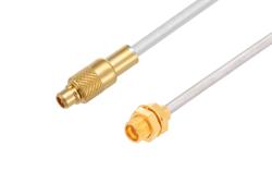 PE3W16434 - Limited Detent SMP Male Bulkhead to MMCX Plug Cable Using Tinned RG405 Coax