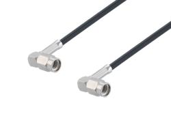 PE3W16717 - SSMA Male Right Angle to SSMA Male Right Angle Low Loss Cable Using PE-C100-LSZH Coax