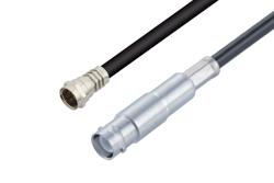 PE3W16800 - 50 Ohm SHV Jack to 75 Ohm F Male Cable Using 75 Ohm RG59 Coax