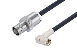 PE3W16868 - SMA Male Right Angle to BNC Female Low Loss Cable Using LMR-195 Coax
