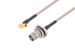 PE3W16981/HS - SSMB Plug Right Angle to TNC Female Bulkhead Cable Using RG316 Coax with HeatShrink