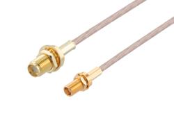 PE3W17247 - SMA Female Bulkhead to MCX Jack Bulkhead Cable Using RG316 Coax