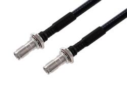 PE3W17738 - NEX10 Female Bulkhead to NEX10 Female Bulkhead Low PIM Cable Using 1/4 inch Superflexible Coax