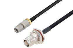 PE3W17830 - 3.5mm Male to TNC Female Bulkhead Cable Using PE-SR402FLJ Coax