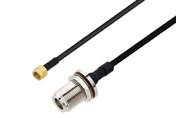 PE3W17842 - 2.92mm Male to N Female Bulkhead Cable Using PE-SR402FLJ Coax