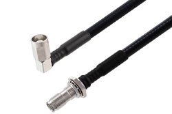 PE3W17871 - NEX10 Male Right Angle to NEX10 Female Bulkhead Low PIM Cable Using SPO-250 Coax