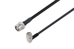 PE3W18726/HS - Reverse Polarity TNC Plug to TNC Male Right Angle Low Loss Cable Using LMR-240 Coax with HeatShrink