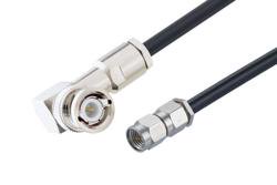PE3W18832 - BNC Male Right Angle to SMA Male Cable Using RG58 Coax