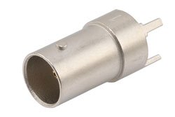 PE40006 - 12G SDI 75 Ohm BNC Female Connector Solder Attachment Thru Hole PCB