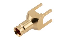 PE40017 - 12G SDI 75 Ohm 1.0/2.3 Female Connector Solder Attachment Thru Hole PCB